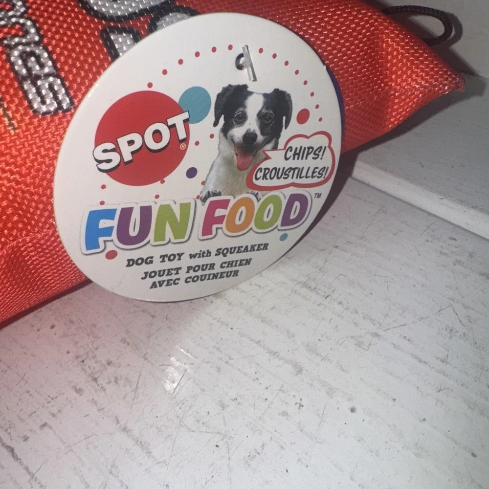 SPOT Fun Food Dogritos Red Bag Plush w/Squeaker Dog Toy 7